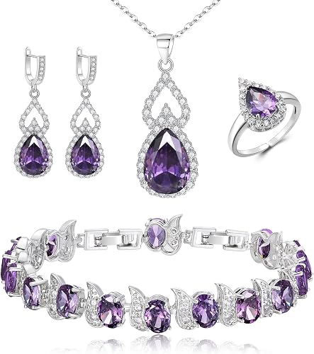 BriLove Wedding Jewelry Set for Women Bride Bridesmaid